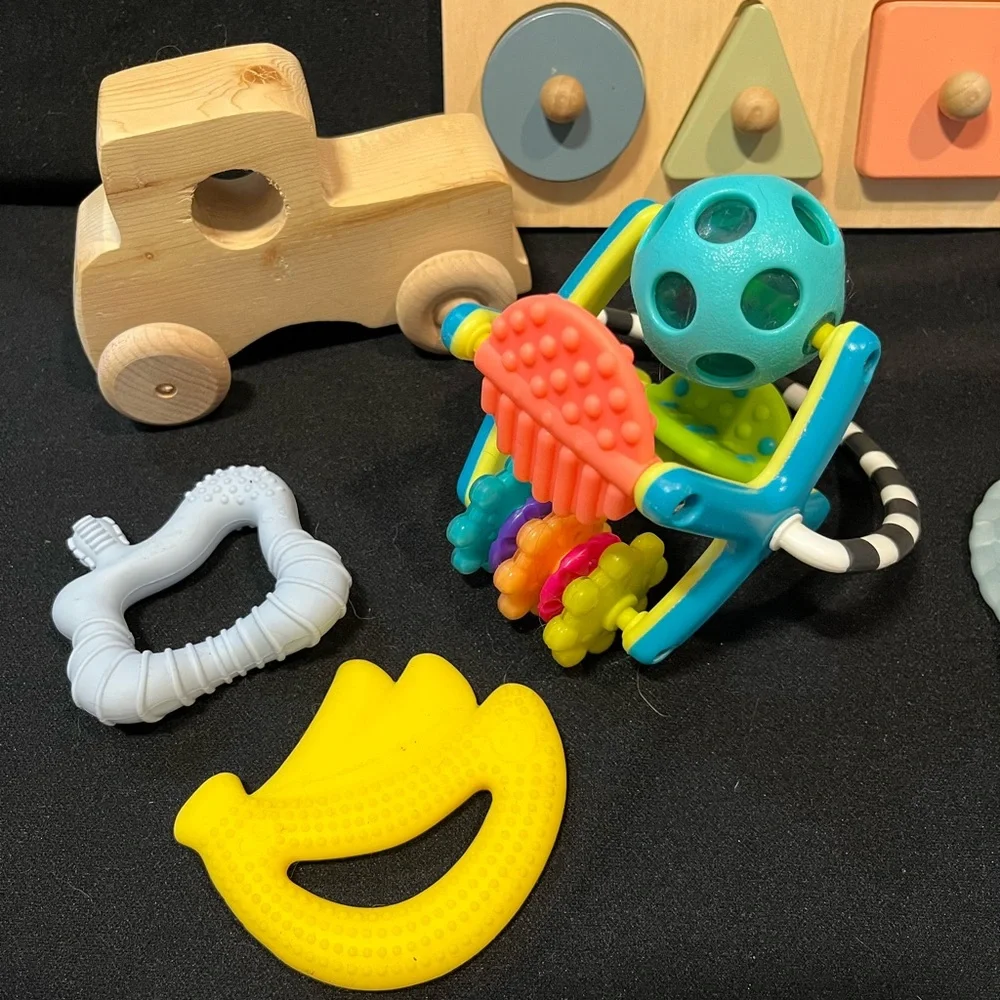 7 Pc Bundle Wooden Baby Educational Learning Toys Building Skills Through Play